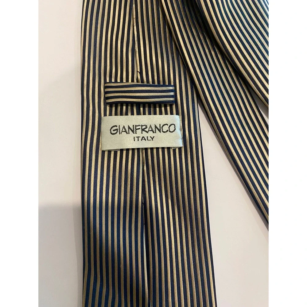 Gianfranco Italy Men's Micro Fiber Hand‎ Made Striped Necktie